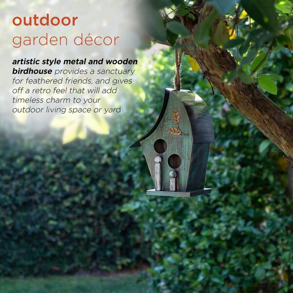 Birdhouse Wooden Bird House Garden Nest Hanging Home Feeder Outdoor Decor YD 