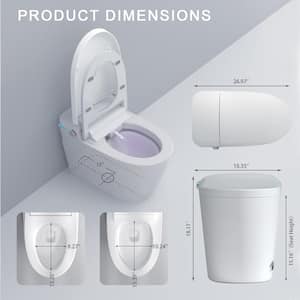 Smart Toilet with Bidet, Auto Open Lid and Flush Heated Seat, Washing and Drying, Include Remote Control