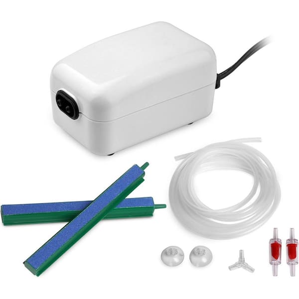 Dual Outlet Quiet Aquarium Air Pump with Accessories for 10-100 Gallon Fish Tanks Oxygen Aerator System