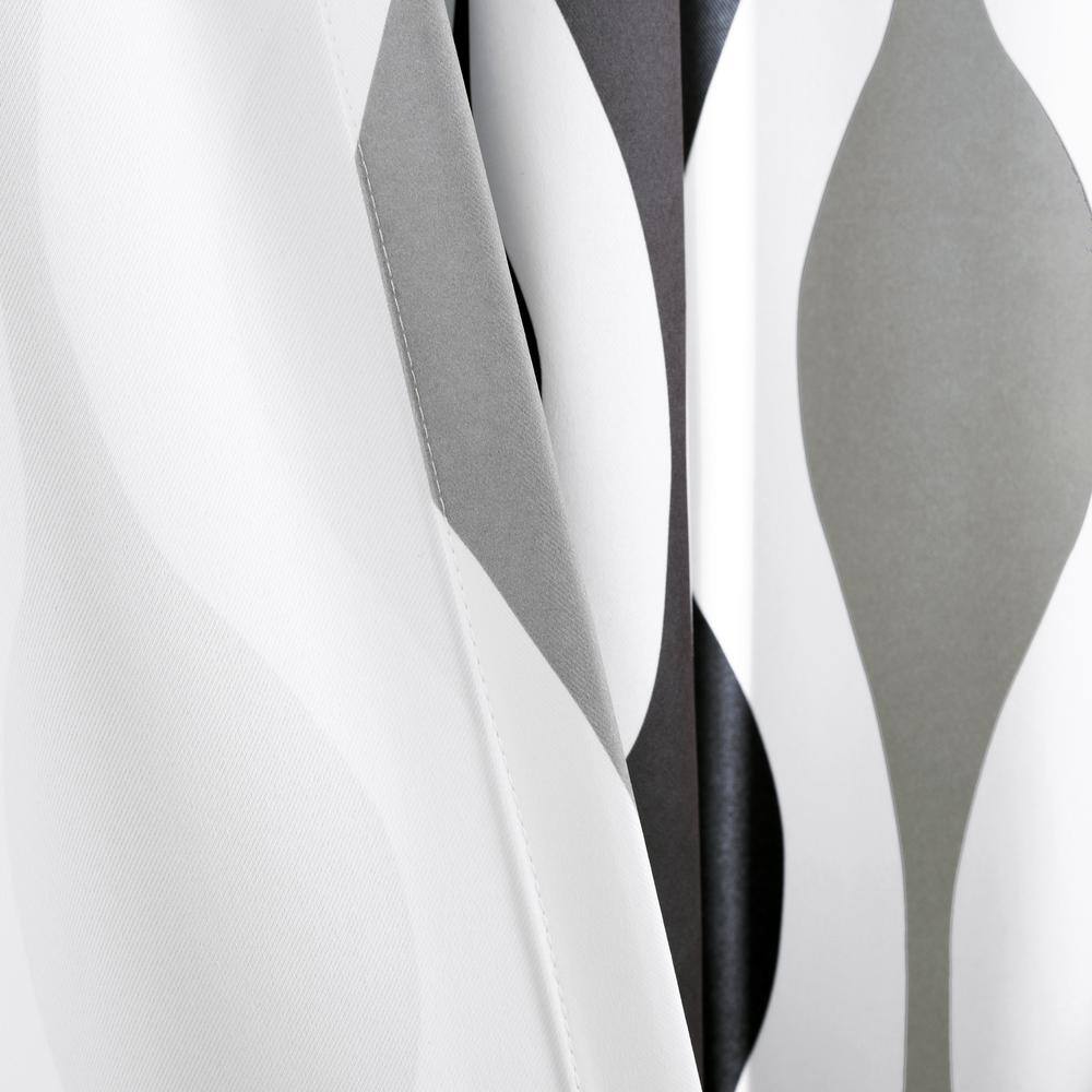 Black and Gray Pleated Blackout Polyester Window Panels