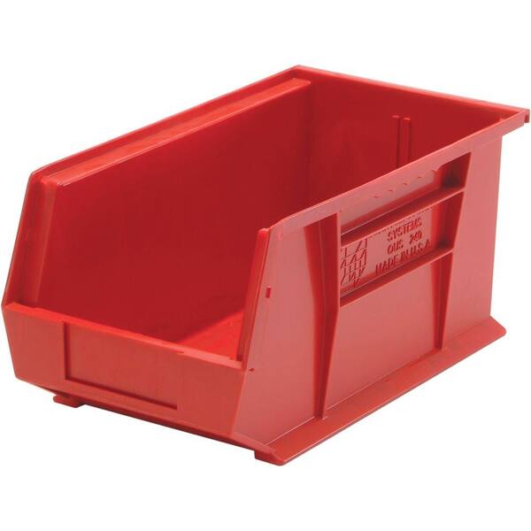 Edsal 3.4-Gal. Stackable Plastic Storage Bin in Red (12-Pack)