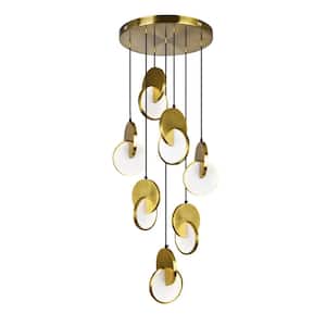 Tranche LED Pendant With Brushed Brass Finish