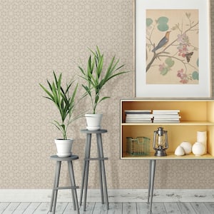 Prism Taupe Geometric Paper Strippable Wallpaper (Covers 56.4 sq. ft.)