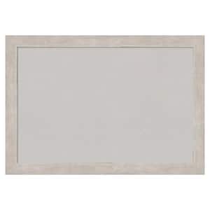 Marred Silver Wood Framed Grey Corkboard 27 in. x 19 in. Bulletin Board Memo Board