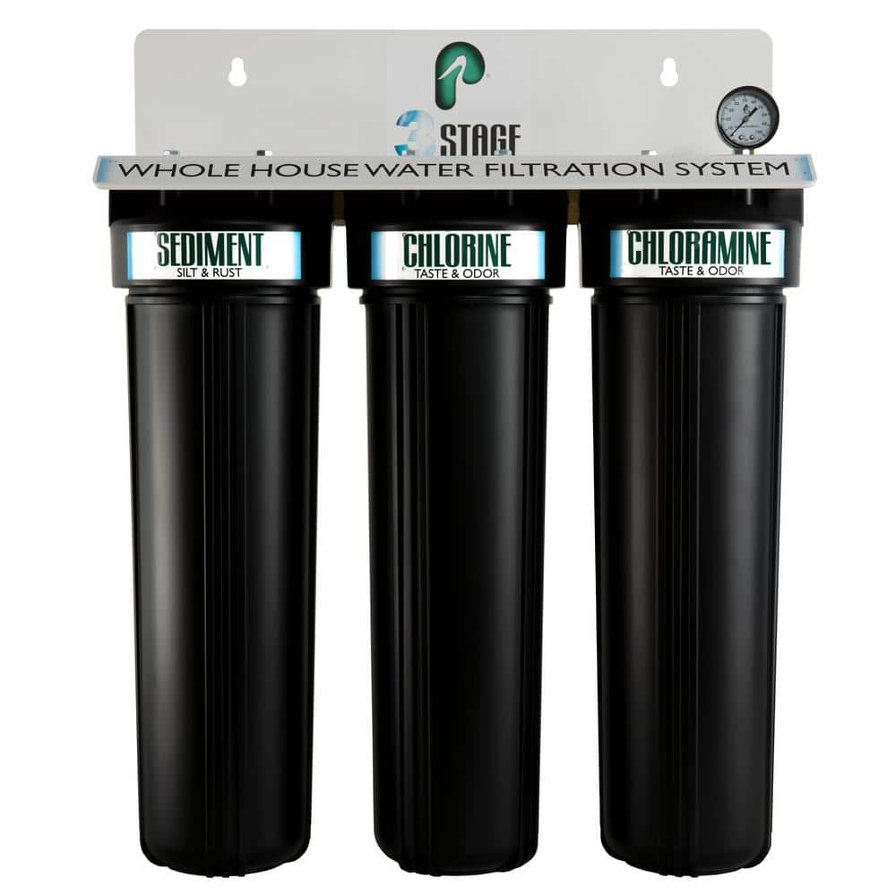 Pelican Water 3 Stage Whole House Water Filtration System THD PRL 3   Black White Pelican Water Whole House Water Filter Systems Thd Prl 3 64 1000 