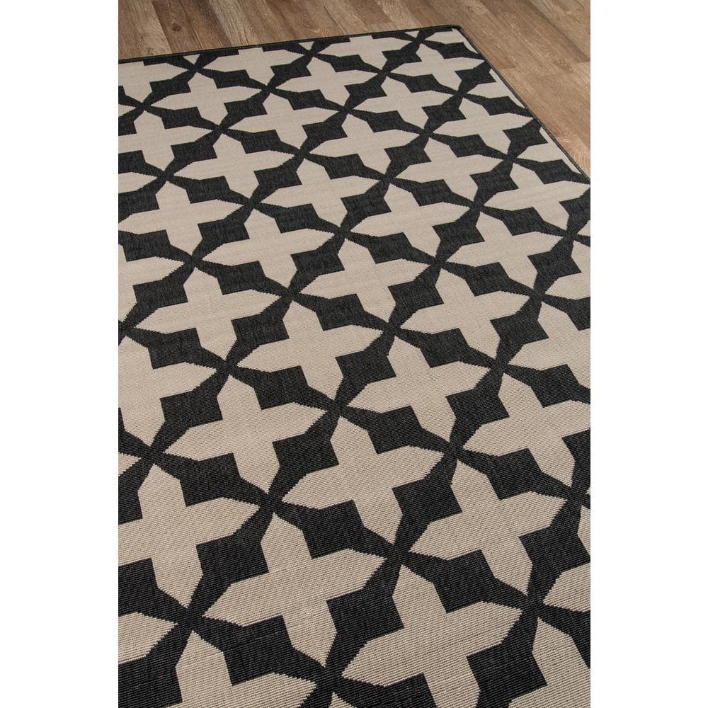 Charcoal Chic Rectangular Synthetic Outdoor Rug 47"