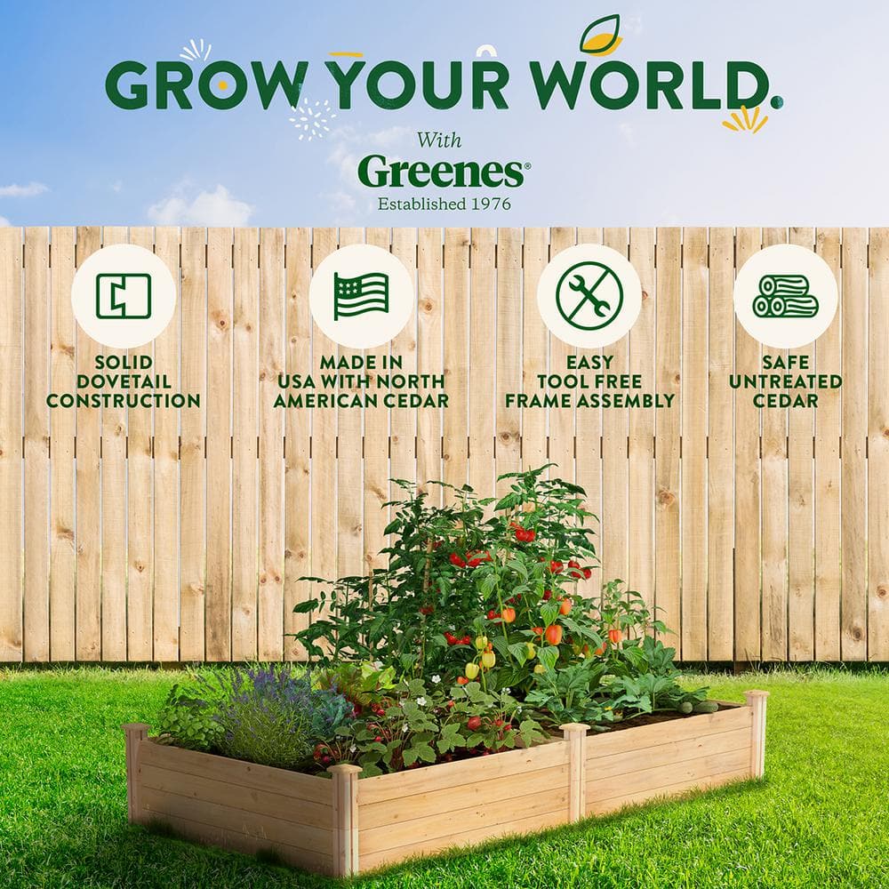 Natural Cedar 4' x 8' x 14" Raised Garden Bed