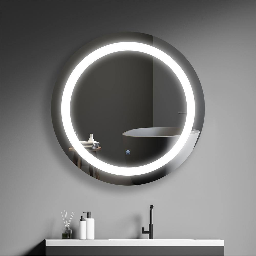 30 in. W x 30 in. H Large Round Frameless Anti-Fog Wall Bathroom Vanity Mir