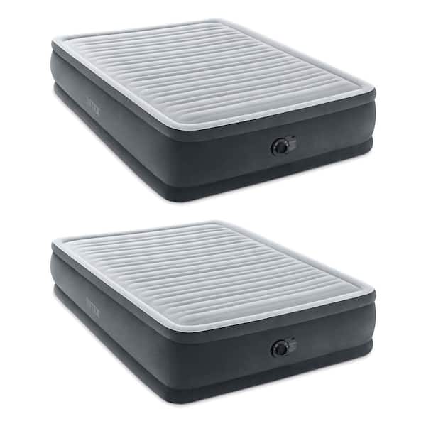 Queen Sized Elevated Dura Beam Fiber Tech Airbed with Built-In Pump (2-Pack)