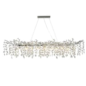 20-Lights Silver Luxury Crystal Chandelier, Modern Tree Branches Ceiling Pendant Light for Dining Room, Living Room