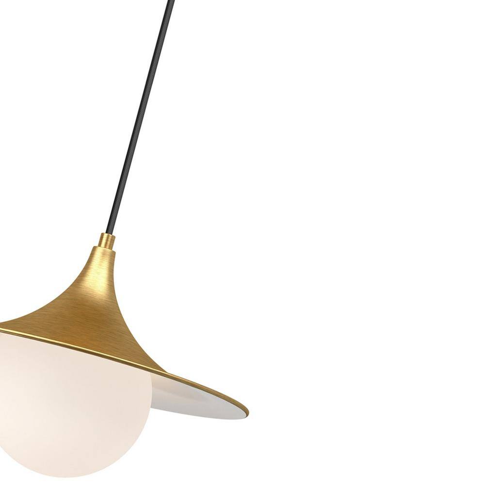 Fuji Inspired Matte Black & Brushed Gold Globe Pendant Light