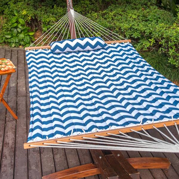 Sunnydaze 2-Person Quilted Printed Fabric Spreader Bar Hammock