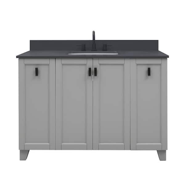 Home Decorators Collection Jackson 49 in. Single Sink Storm Gray Bath Vanity with Gray Quartz Top (Assembled)