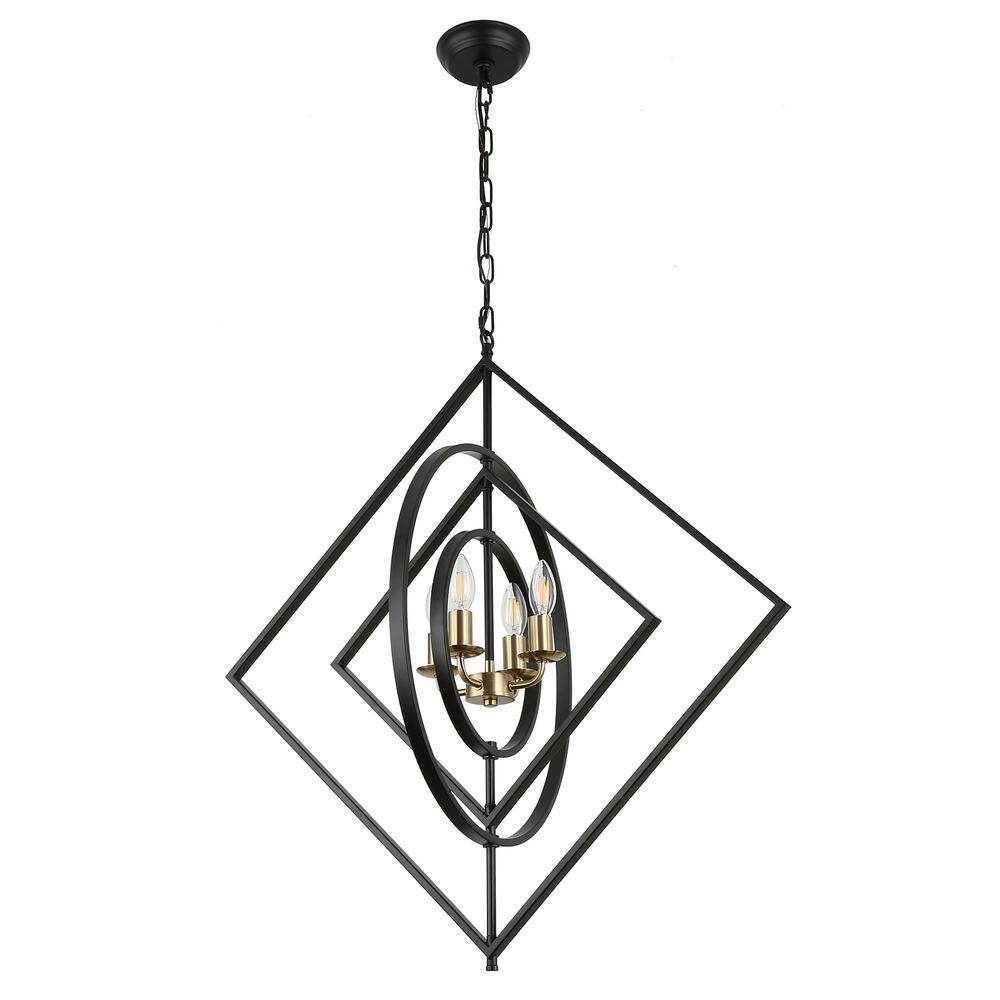Modern 4-Light Matte Black Linear Chandelier Adjustable Chain for Kitchen Living Rooms with Light Kit price history on PriceWatchPro