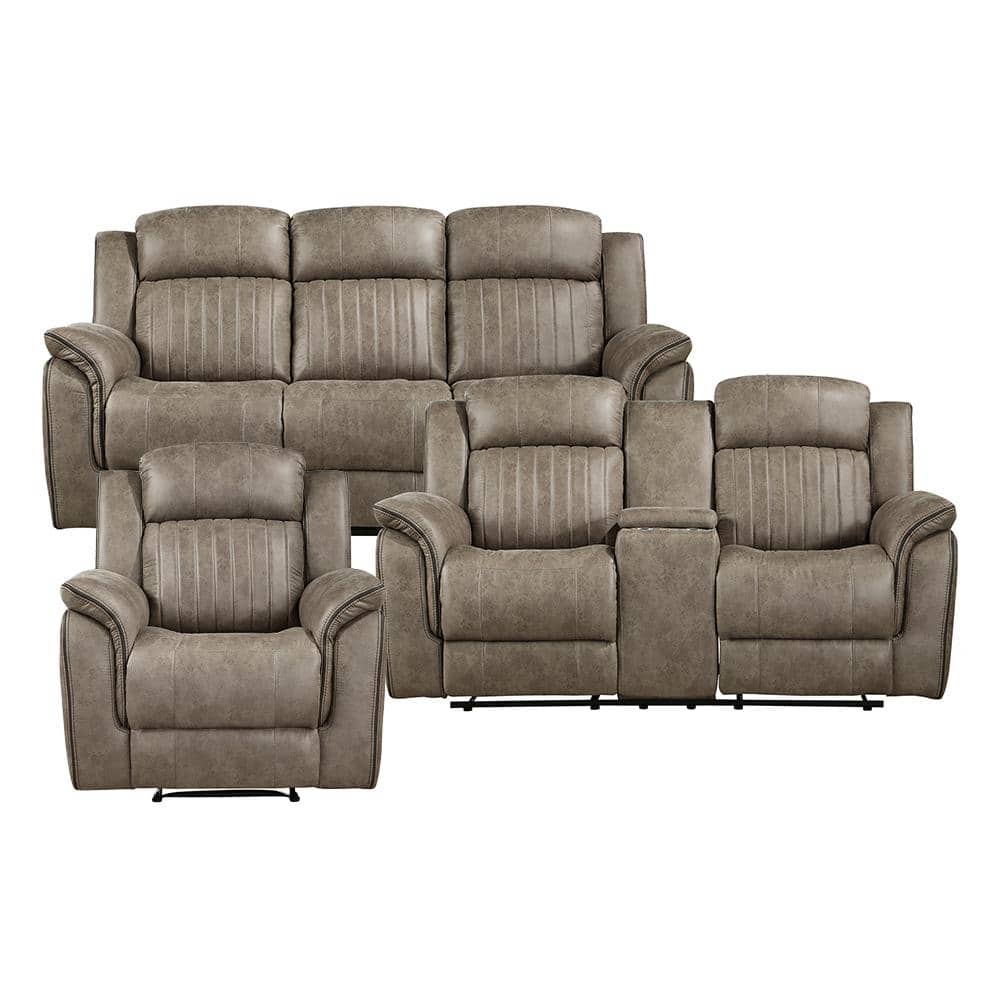 Morelia 83.5 in. W Pillow Top Arm Microfiber Rectangle 3-Piece Manual Recli