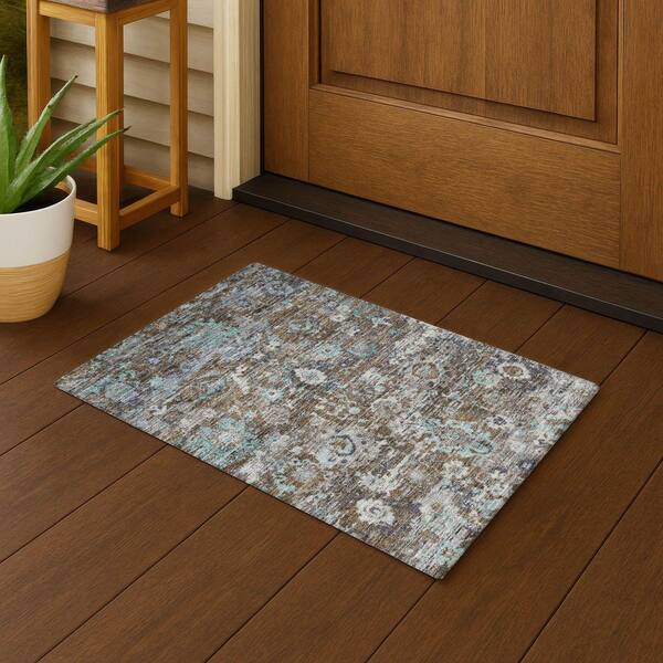 Chantille Machine Washable Indoor/Outdoor Abstract ACN2430 Mocha 2 ft. x 3 ft. Accent Rug