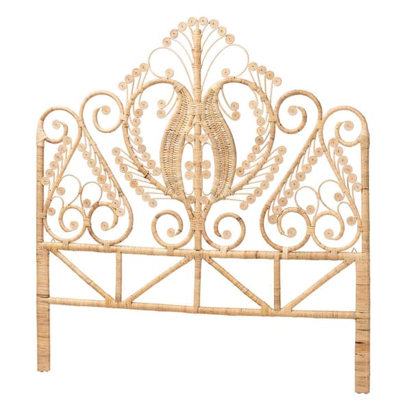 bali & pari Caelinus Brown Natural Rattan Queen Headboard