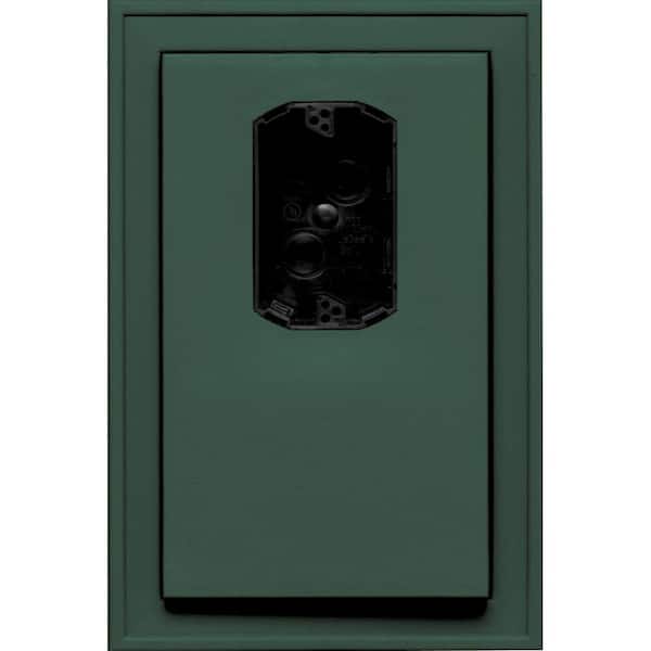 Builders Edge 8.125 in. x 12 in. #028 Forest Green Jumbo Electrical Mounting Block Offset