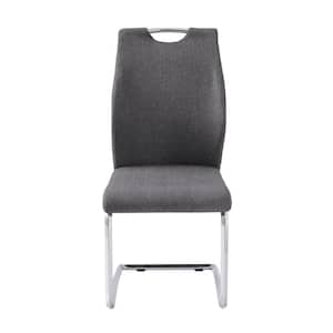 Grey fabric and chrome best sale dining chairs