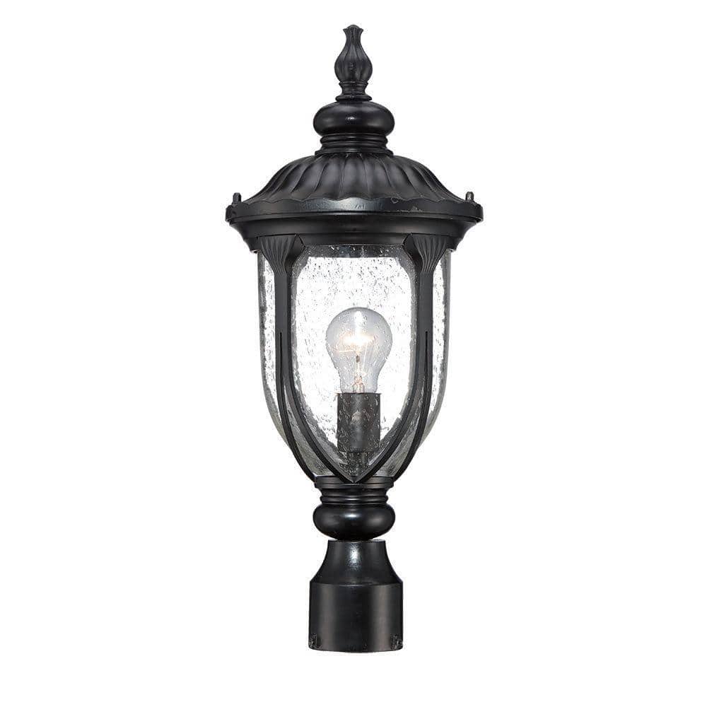 Laurens Collection 1-Light Matte Black Outdoor Post-Mount Light Fixture price history on PriceWatchPro