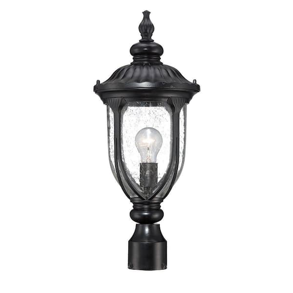 Acclaim Lighting Laurens Collection 1-Light Matte Black Outdoor Post-Mount Light Fixture