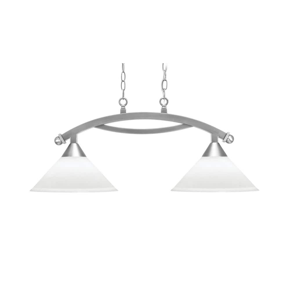 Bridgewater 2 Light Brushed Nickel Linear Chandelier, Any room with 12 in. 