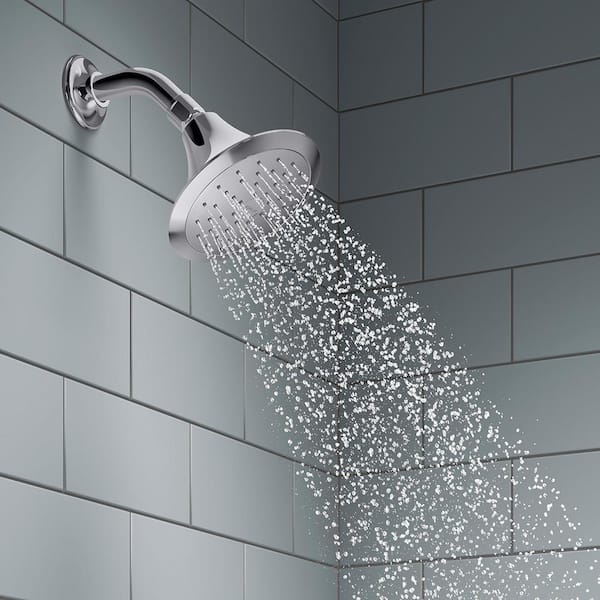 Forte 1-Spray Pattern 5.5 in. Single Wall Mount Fixed Shower Head in Polished Chrome