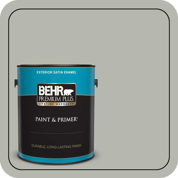 BEHR PREMIUM PLUS 1 gal. #ECC-27-2 Stone Mill Satin Enamel Exterior Paint & Primer
