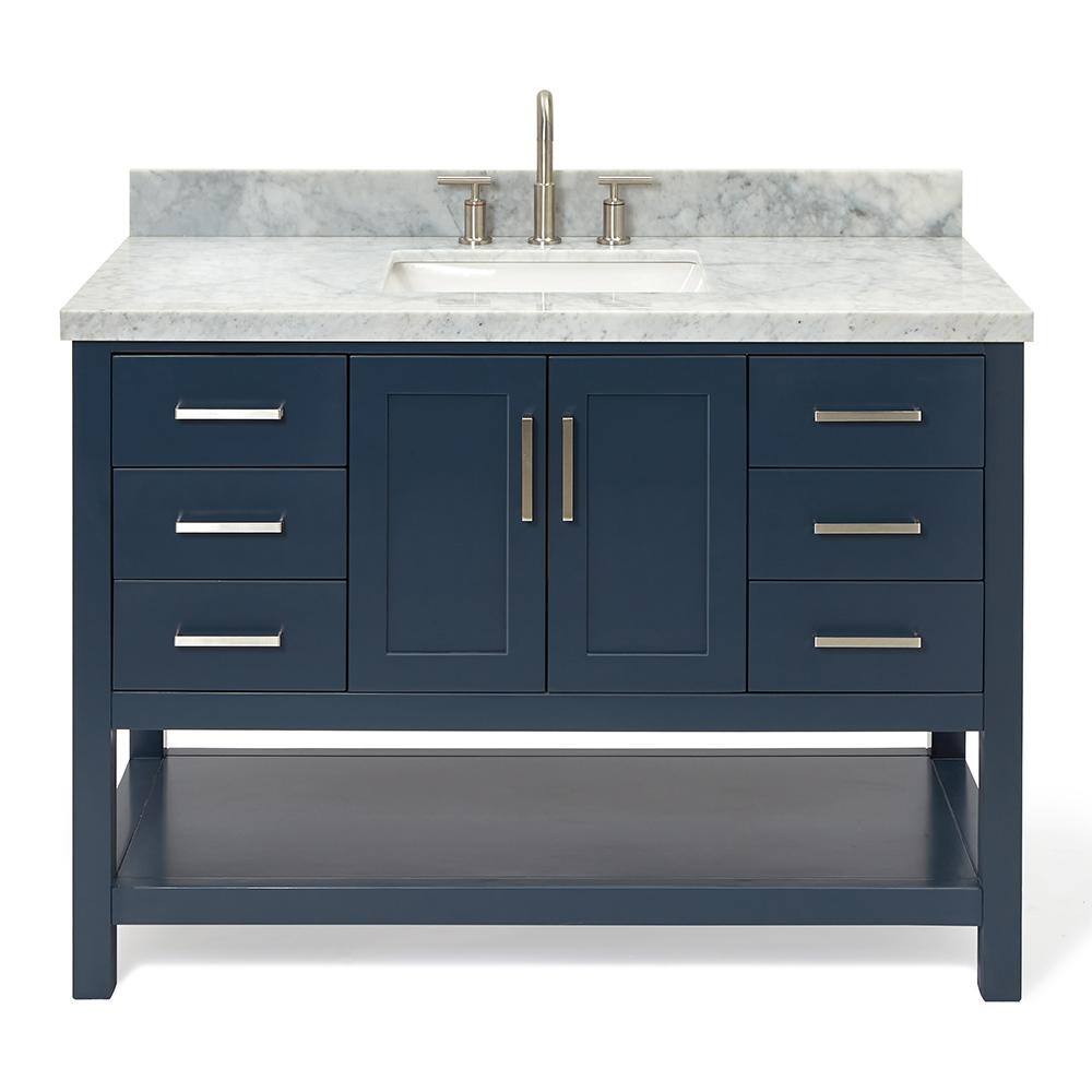Magnolia Midnight Blue 49" Single Bathroom Vanity with Marble Top