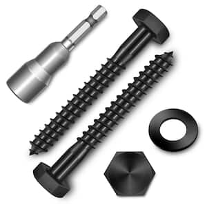 MarySino 5/16 in. x 2 in. Black Oxide Stainless Steel Hex Button
