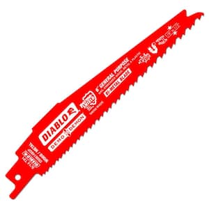 6 in. 8/14 TPI Bi-Metal Reciprocating Saw Blade for General Purpose Cuts
