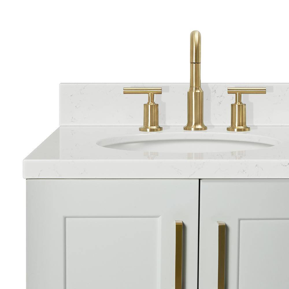 Taylor 36'' Gray Freestanding Single Vanity with Gold Hardware