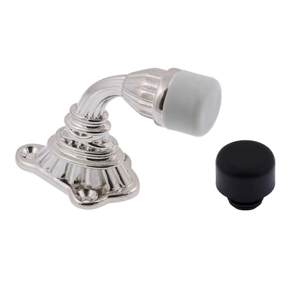 Bright Nickel Solid Brass Ribbon and Reed Crane Door Stop