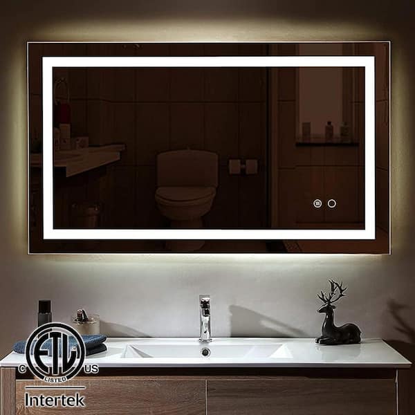Toolkiss 40 In W X 24 H Large Rectangular Frameless Led Light Wall Bathroom Vanity Mirror Style B Gb Js 4024r B4 E - Best Led Bathroom Vanity Mirror