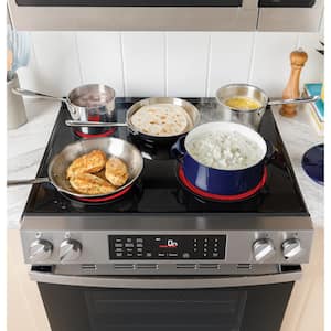 30 in. 5 Burner Element Free-Standing Electric Range in Slate with Crisp Mode