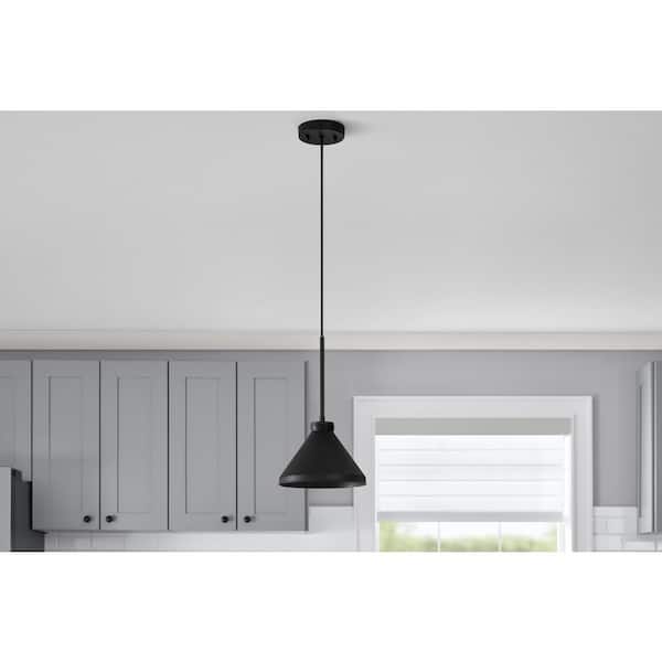 PRIVATE BRAND UNBRANDED 6 in. Matte Black Metal Cone Shaped
