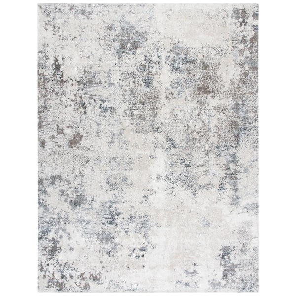 SAFAVIEH Aston Ivory/Gray 8 ft. x 10 ft. Distressed Geometric Area Rug