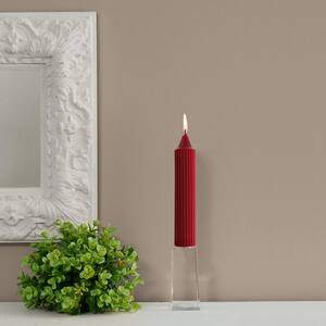 Grecian Collenette 7 in. Garnet Unscented Taper Candle (Set of 4)