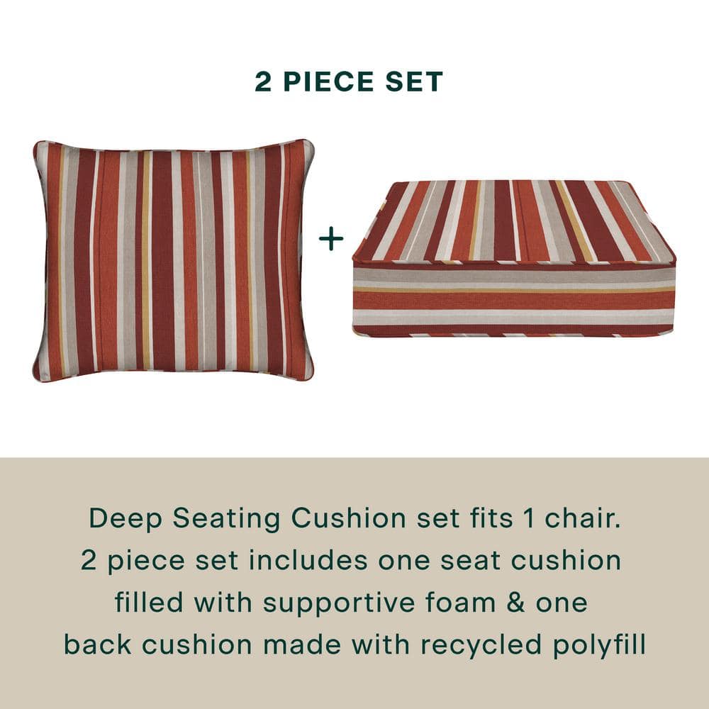 Stripe Brick Outdoor Deep Seating Cushion Set