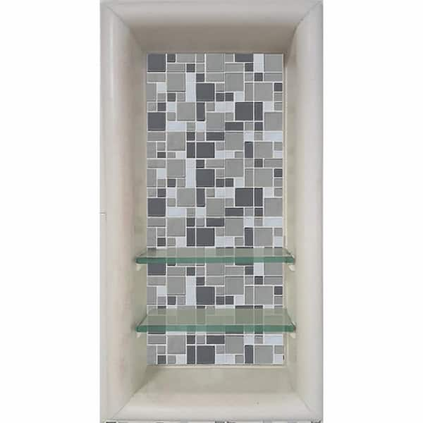 American Bath Factory Newport 12 in. x 4 in. x 24 in. Shower Niche in Natural Buff