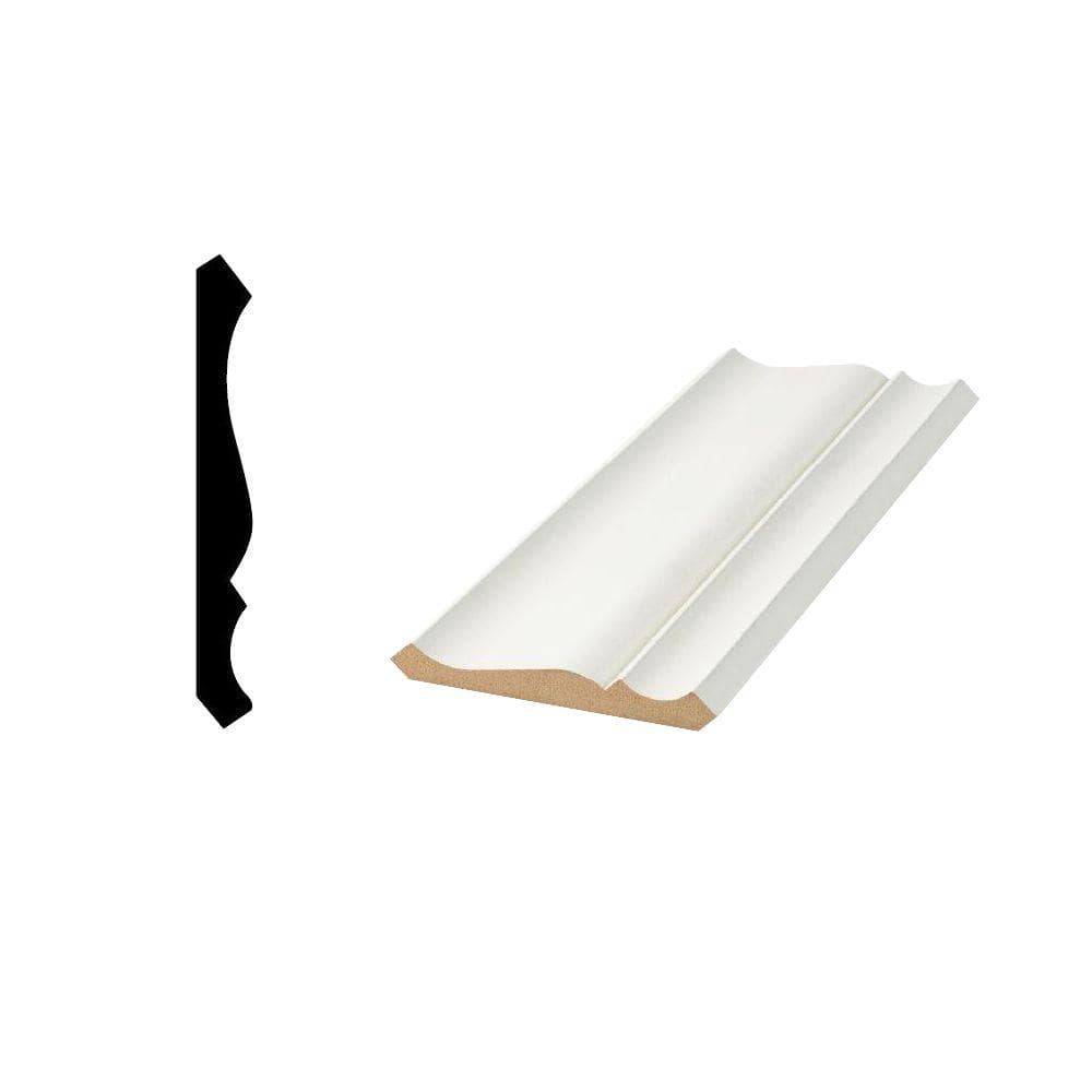 American Wood Moulding LWM47 1/2 in. x 4-5/8 in. Primed Medium-Density Fiberboard (MDF) Crown Moulding