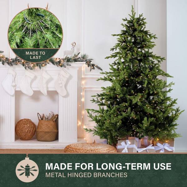 Fraser Hill Farm 9.0-ft. Pre-Lit Foxtail Pine Green Artificial