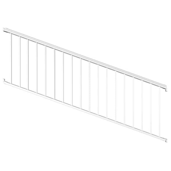 Pegatha Plus 8 ft. x 36 in. White Fine Textured Aluminum Stair Rail Kit