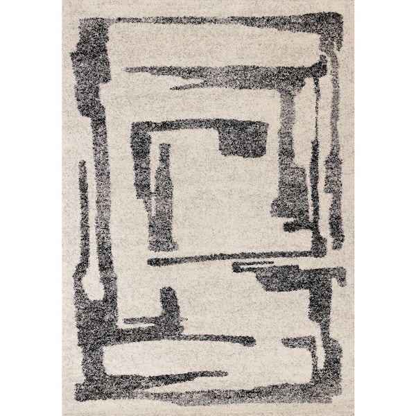 Botaniq Collections 8' x 11' (7'10" x 11'2") White Distressed, Organic, Tonal/Solid Indoor Area Rug