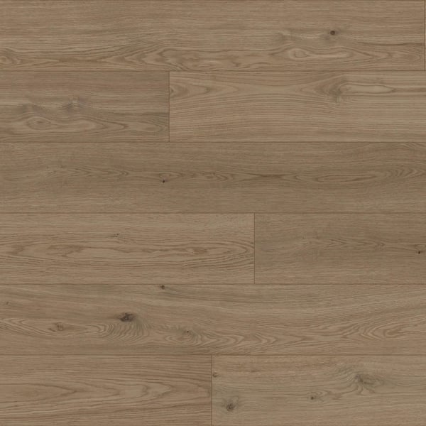 Plain Driftwood 7.7 in. W x 48 in. L Super Waterproof Hybrid Resilient Flooring (20.56 sq. ft./Case)