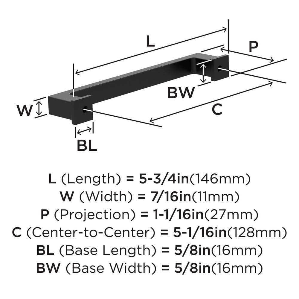 Matte Black Modern Cabinet Pulls with Mounting Hardware
