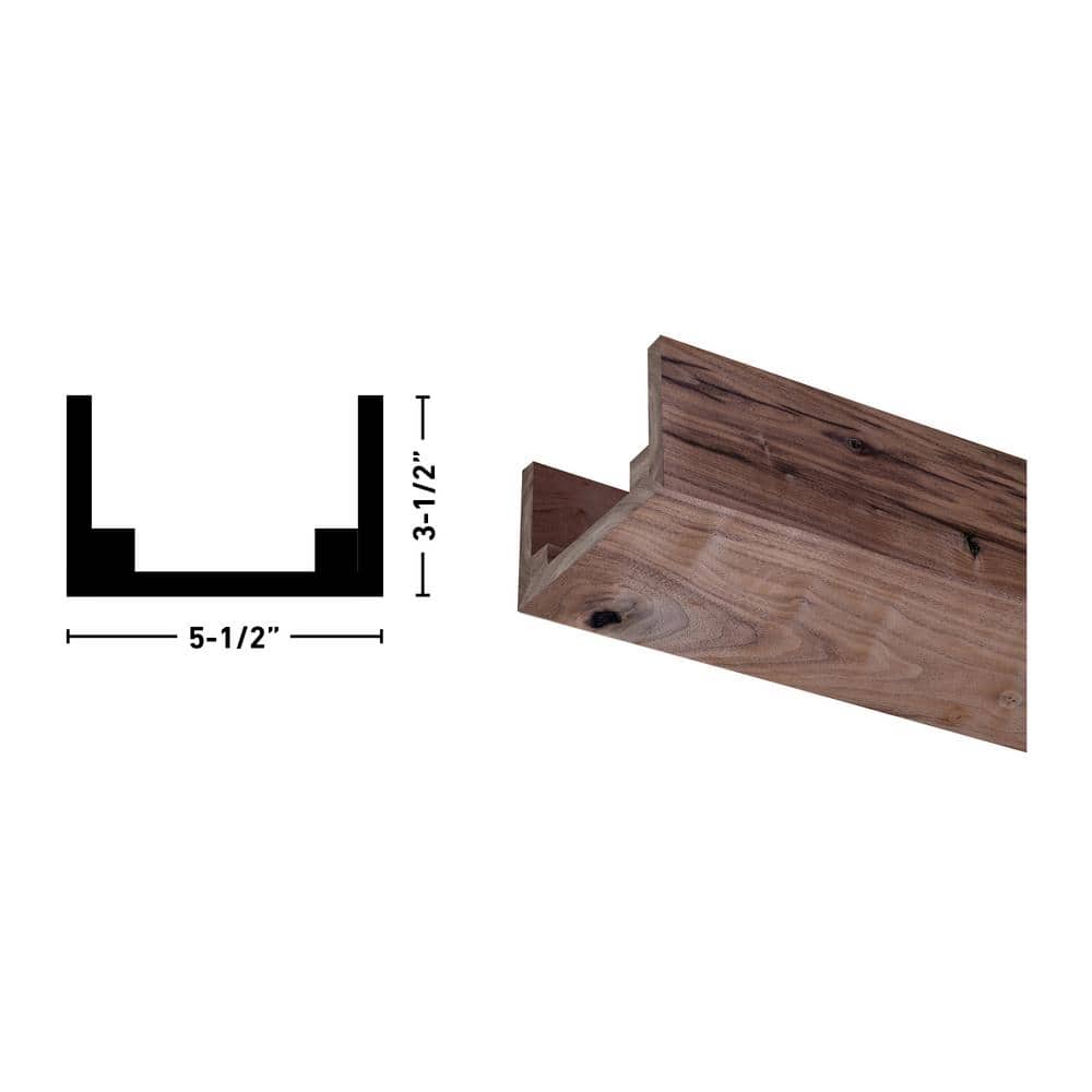 Rustic Walnut Unfinished U-Shaped Decorative Beam