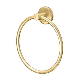 Latitude II Towel Ring in Brushed Brass