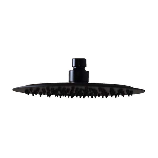 Westbrass 8 in. Round Thin High Pressure Rainfall Shower Head, Matte Black