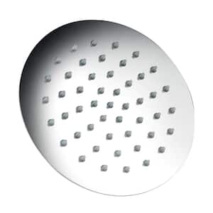 1-Spray 8 in. Round Single Function Fixed Rain Shower Head in Chrome